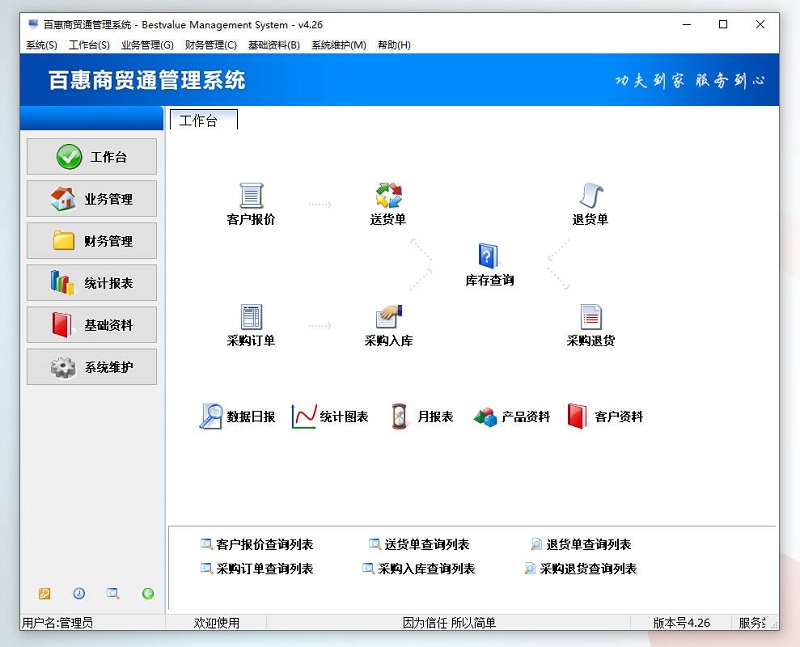 百惠商贸通管理系统2025年发布新版v4.26，升级增加内容和优化功能、多人多地方联合办公应用方案..