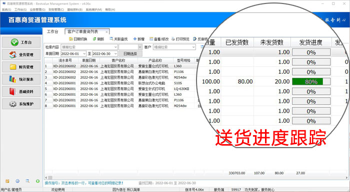 百惠商贸通管理系统订单版