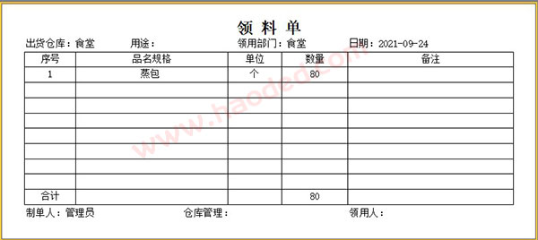 食堂仓库物资出入库管理系统